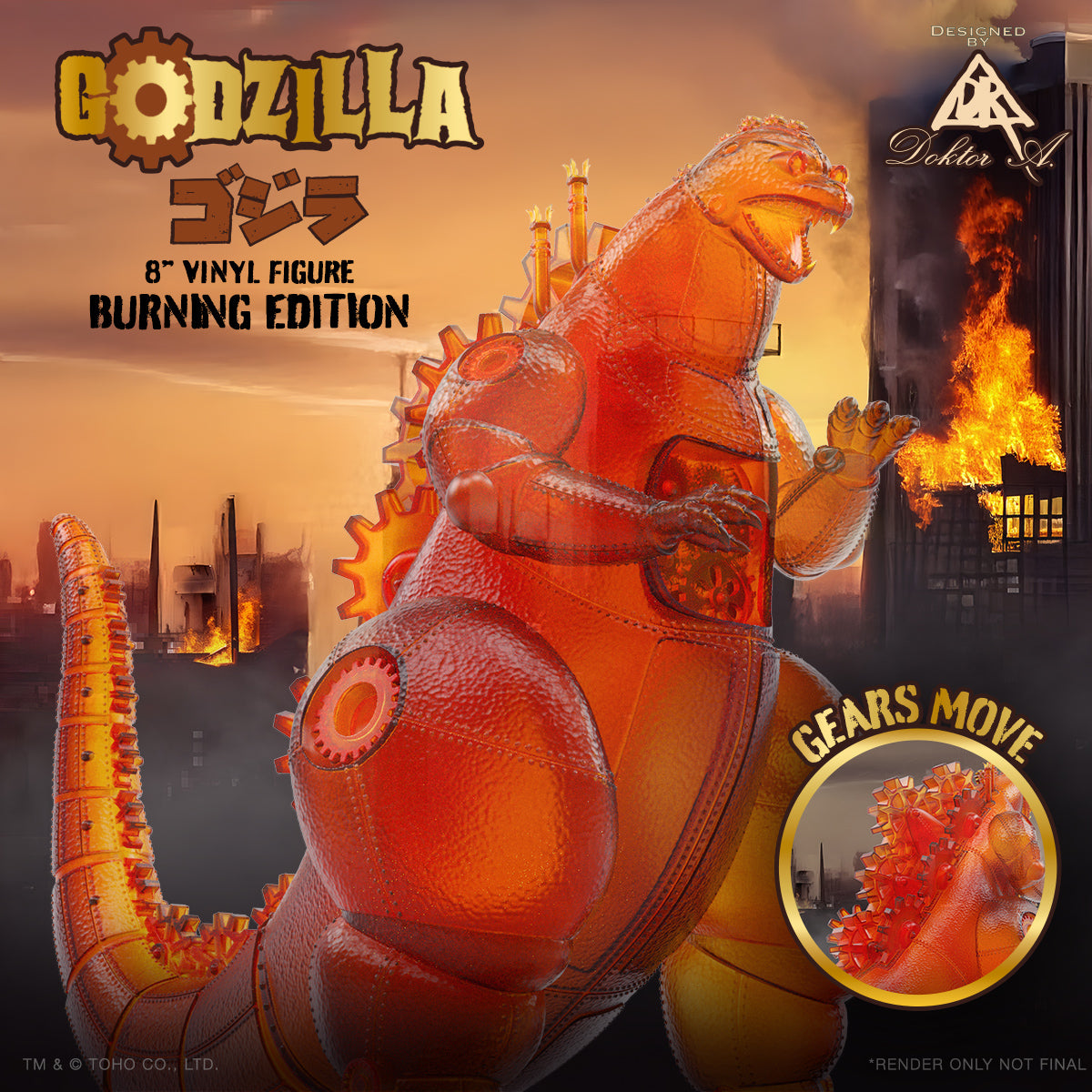 Godzilla x Doktor A - Godzilla Vinyl Art Figure - Burning Edition (PRE