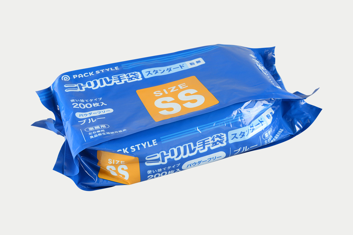 ニトリルスタンダード袋入 青SS 粉無 | パックスタイル