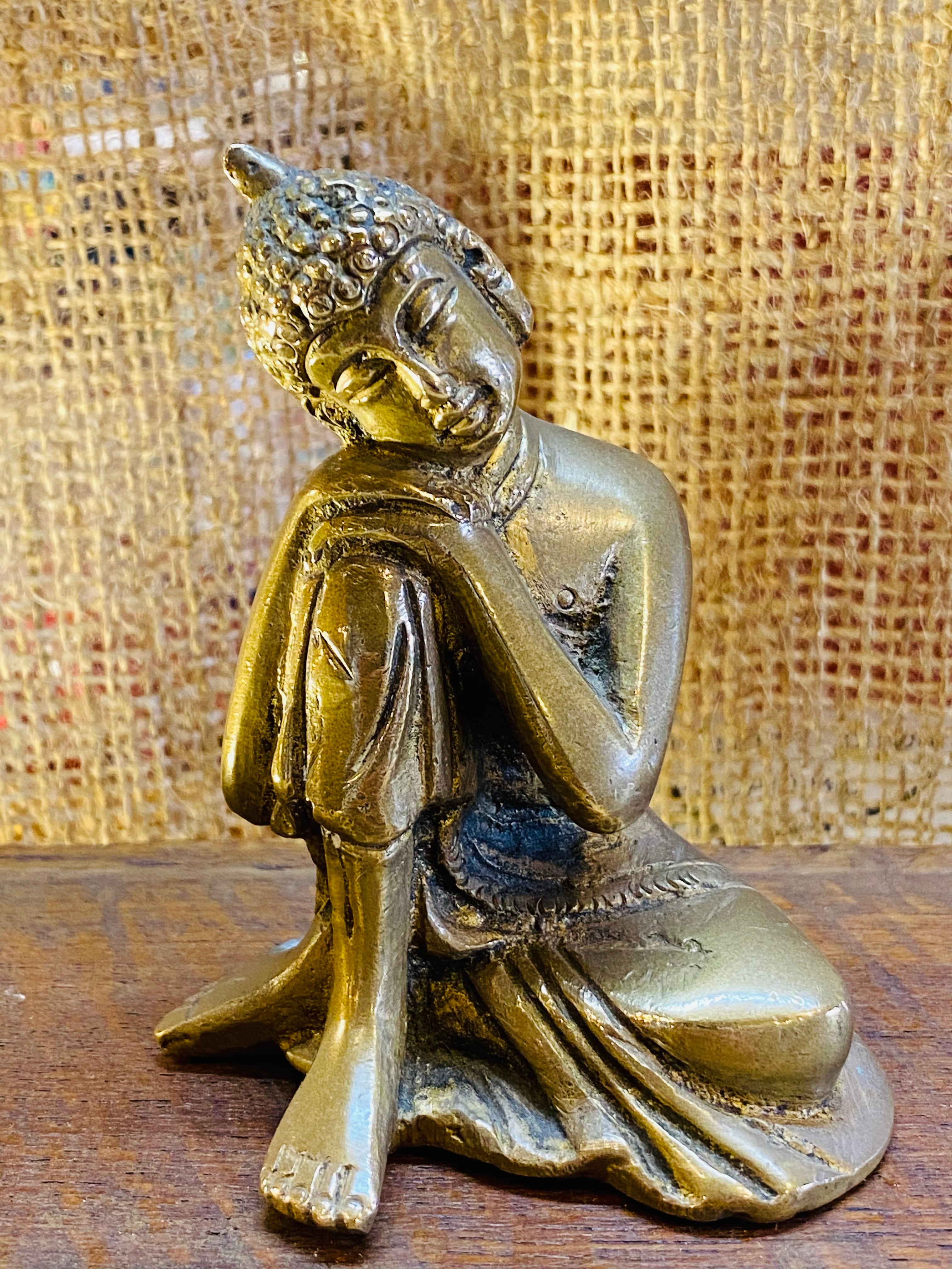 リラックスブッダ像【釈迦如来】ブッダ 仏陀 仏像 H約9.5cm 真鍮製