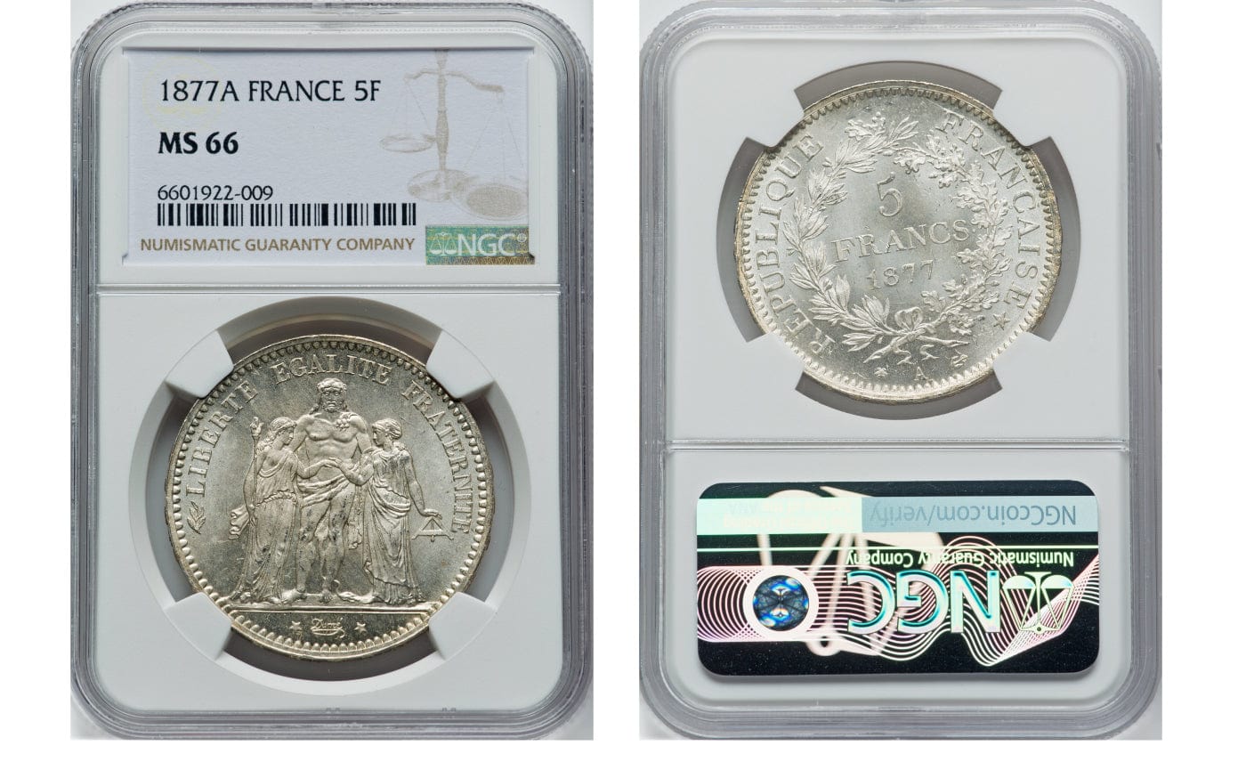 激動のフランス革命史が垣間見れるフランスヘラクレス5フラン銀貨