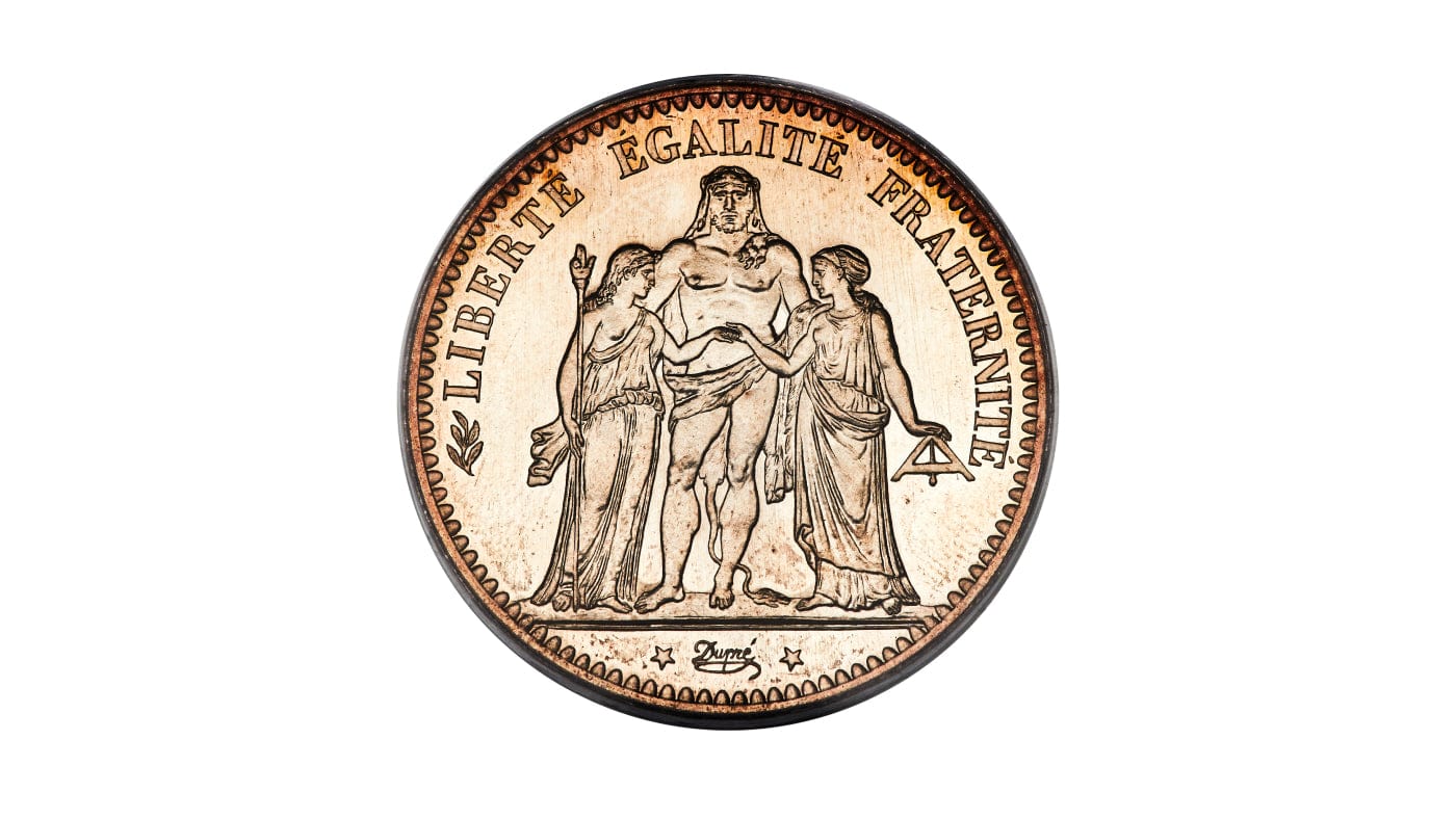激動のフランス革命史が垣間見れるフランスヘラクレス5フラン銀貨