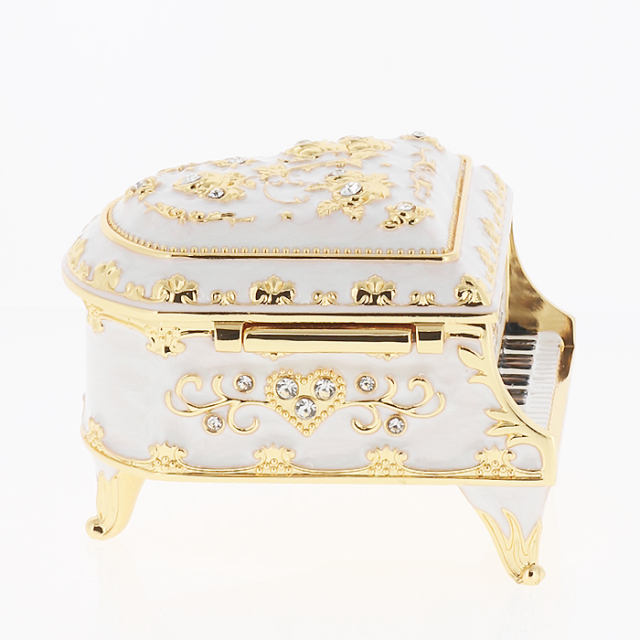 アンチモニー ピアノ型宝石箱オルゴール【ホワイト】DY-3097