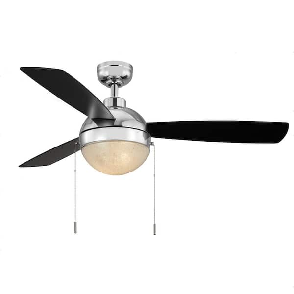 Hampton Bay Cleo 48 in. LED Indoor Chrome Ceiling Fan with Light