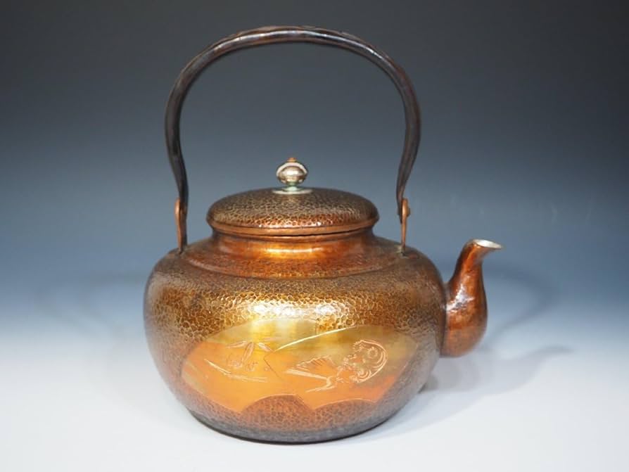 Amazon.co.jp: 茶道具湯沸建水【勝富堂福亜堂合作】鎚目銅製唐銅