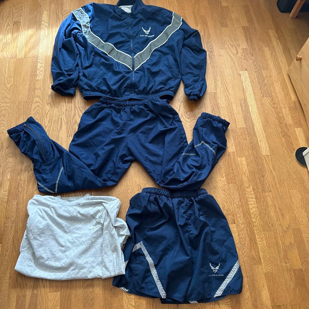 USAF トレーニングウェア 上下セット他 US AIRFORCE JACKET AF PTU トレーニングジャケット 上下セット 美品の