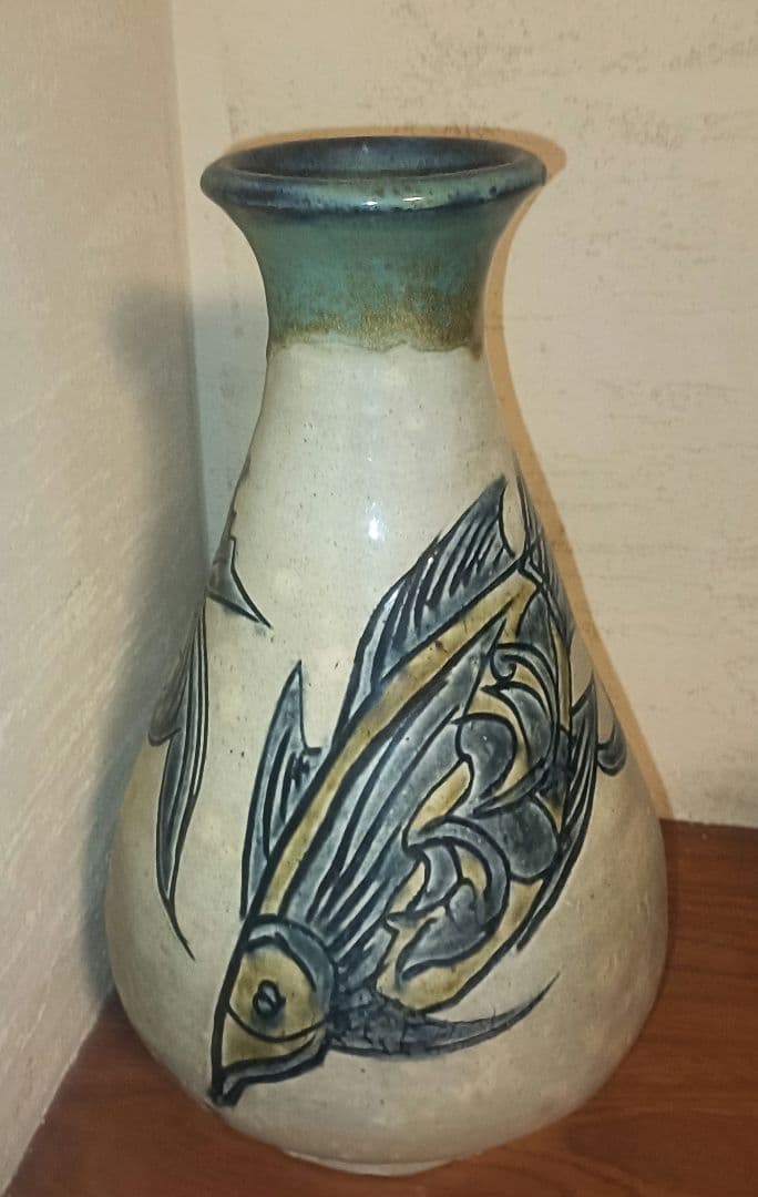 高さ 31cm 人間国宝 金城次郎 壺 花瓶にも♪ 昭和59年購入 日本民藝協会 高さ 31cm 人間国宝 金城次郎 壺 花瓶にも♪ 昭和59年購入 日本民藝