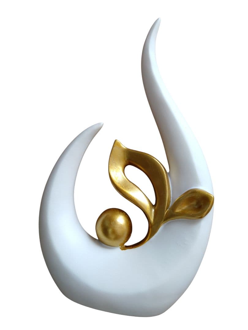 モダン抽象アート　置物(大) Amazon.co.jp: JAnjiaLxY オブジェ 抽象彫刻 アート 樹脂製 炎モチーフ