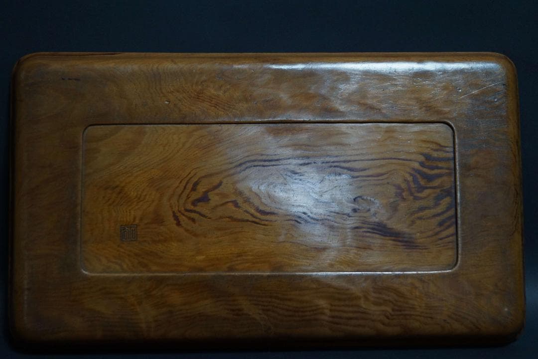 木製 肥松製 石谷作 盆 刳り貫き煎茶盆 長方盆 煎茶道具