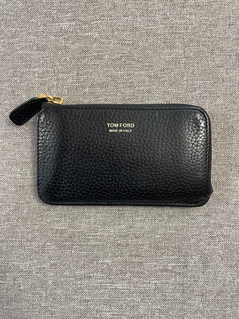 TOM FORD ブラックレザー ケース トムフォード TOM FORD フラグメントケース カードケース コインケース